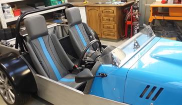 The fibreglass seat shells went to the motor trimmers to be padded and fully upholstered.  They were finished in marine grade vinyl to ensure they could withstand the harsh summer sun and occasional rain shower.