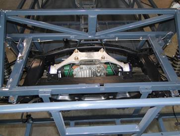 The subframe has six main mounting bolts holding it in place.